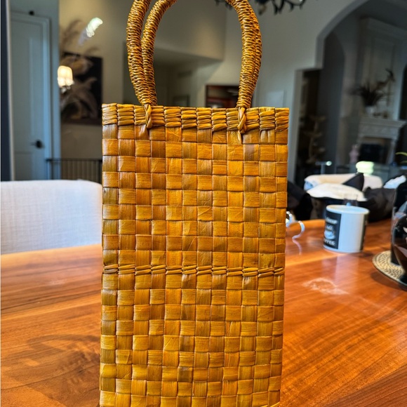 Orange Woven Grass Tote Bag - Picture 8 of 9